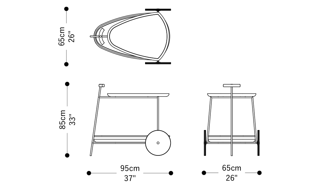 Image of the main dimensions of the product